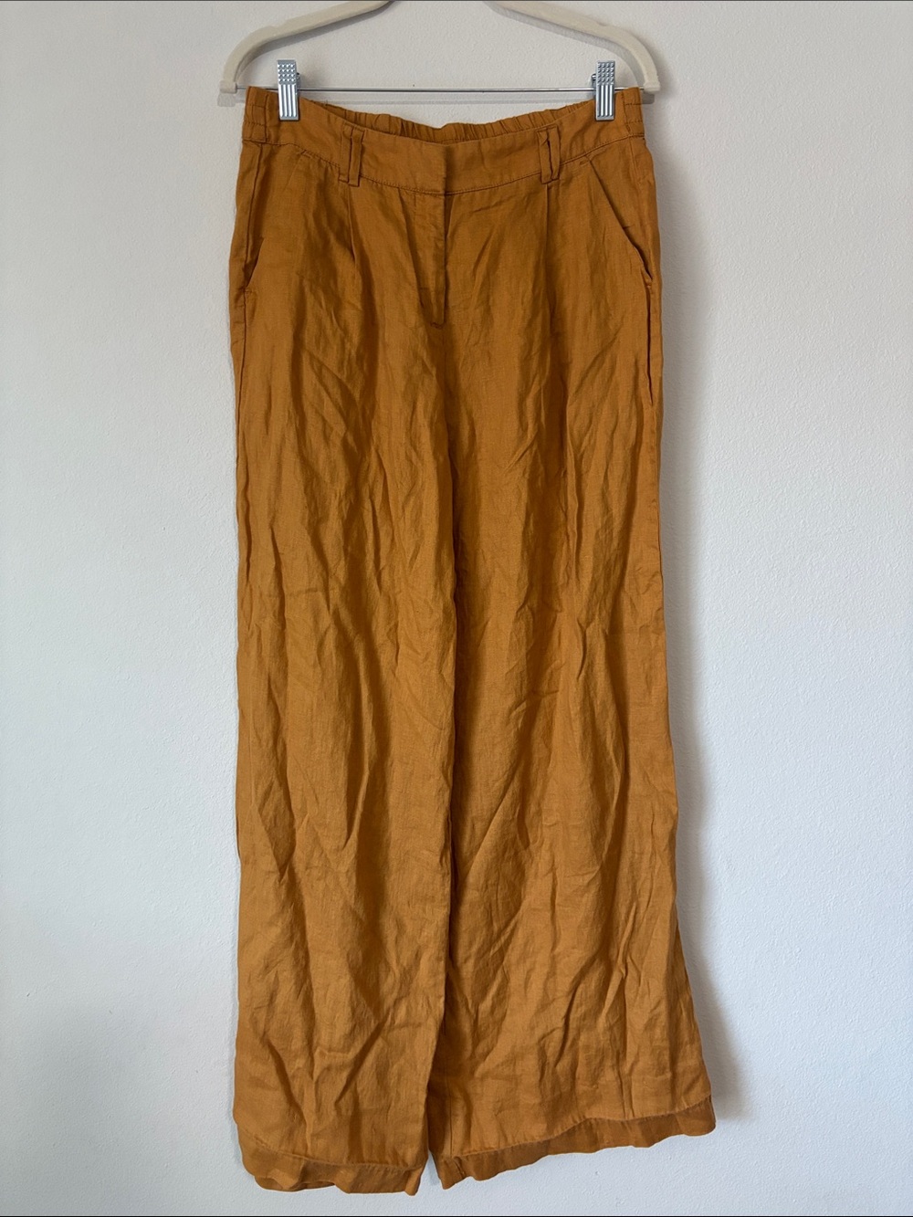 Magaschoni Wide-Leg Chinos — Mustard